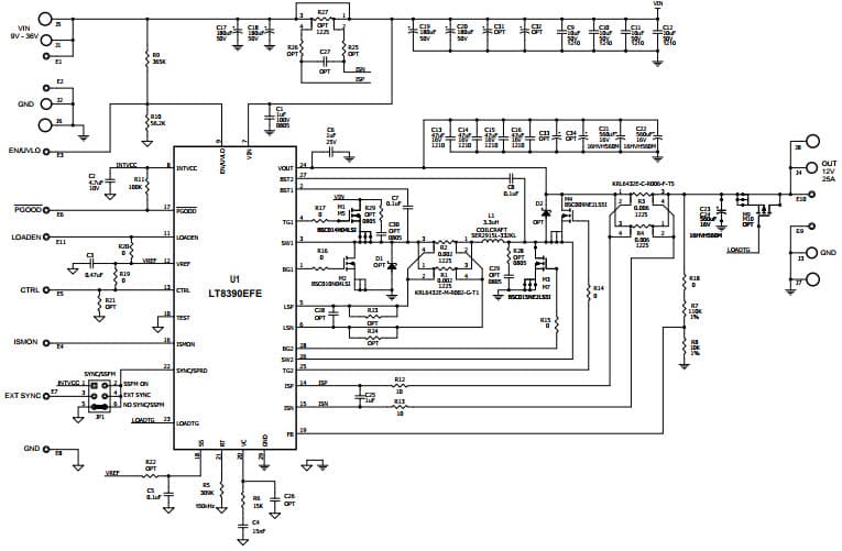 DC2431A, Demo Board based on LT8390 High Power Synchronous 4-Switch Buck-Boost Regulator with Spread Spectrum