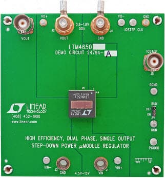 DC2479A-A, Demo Board based on LTM4650EY Dual Phase Single 50A DC/DC Regulator