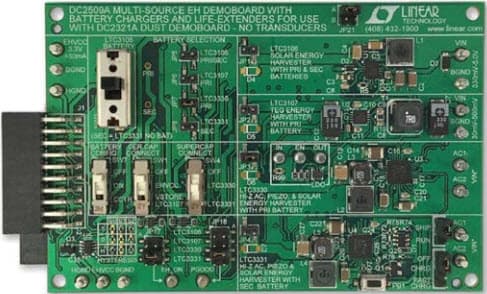 DC2509A, Gleanergy Multi-Source Energy Harvesting Demo Board with Battery Chargers and Life-Extenders for Use with DC2321A Dust Demo Board - No Transducers