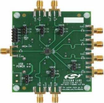 Si5355-EVB, Evaluation Board for the Si5355 1-200 MHz, Quad Frequency, 8-Output Clock Generator