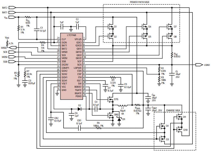 Monolithic Dual Battery Power Manager Increases Run Time and Decreases Charge Time