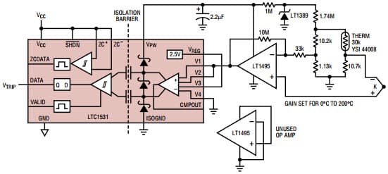 LTC1531 Isolated Comparator for Over Temperature detect