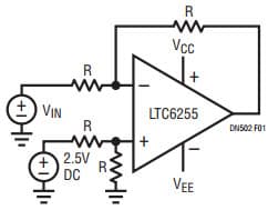 Matched Resistor Networks for Precision Amplifier Applications for A Single-Ended Op Amp Used as a Level Shifter