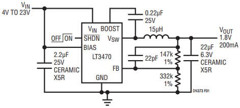 Typical 1.8V Output Applications for ThinSOT Micro-Power Buck Regulator Has Low Output Ripple