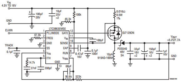 Inverting DC/DC Controller Converts a Positive Input to a Negative Output with a Single Inductor