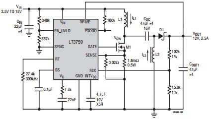 Wide Input Voltage Range SEPIC Controller Works Down to an Input Voltage of 1.6V