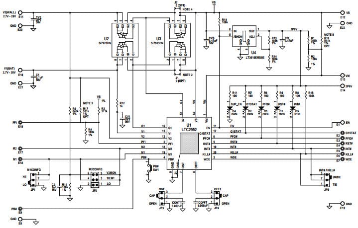 DC1033B, Demo Board based on LTC2952 Pushbutton On/Off Power Path Controller