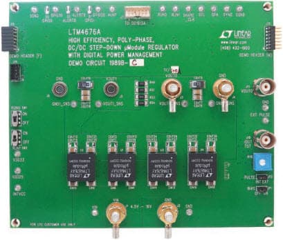 DC1989B-C, Demo Board based on LTM4676AEY Dual 13A or Single 26A Regulator with Digital Power System Management 4× LTM4676A @ 100A