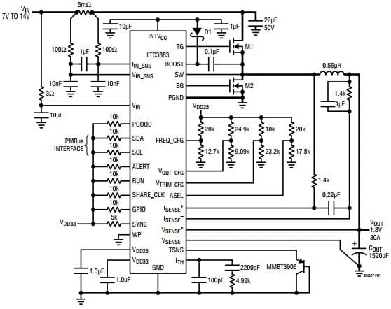 High Performance Single Phase DC/DC Controller with Power System Management