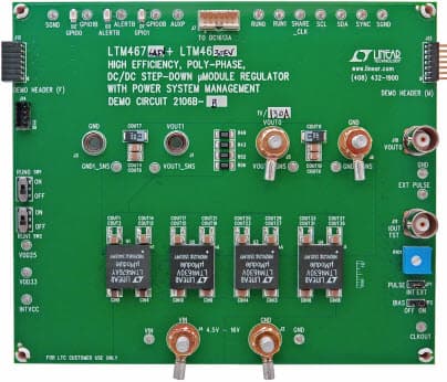 DC2106B-B, Demo Board based on LTM4676AEY 130A Step-Down Regulator with PMBus Power System Management