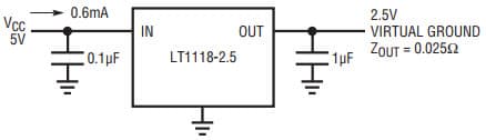 Create a Virtual Ground with a Sink/Source Voltage Regulator