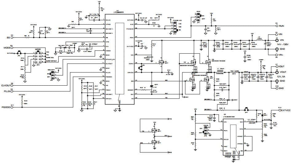 DC2117A, Demo Board based on LTC3895EFE High Input Voltage Synchronous Buck Converter