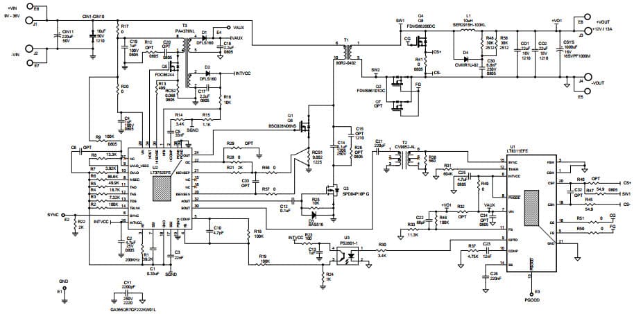 DC2175A, Demo Board for the LT3752 and LT8311 Active Clamp Forward Converter with Synchronous Rectification