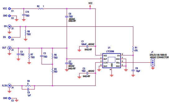 DC2158A, Demo Board based on LTC5596 100MHz to 40GHz RMS Power Detector