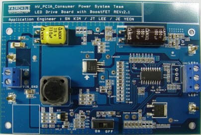 FEBFDD850N10LD_CS001, Evaluation Kit based on FDD850N10LD 35W Boost Converter for LED Drive using BoostPak