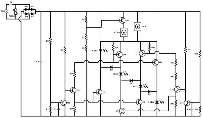 DN05051/D, 120 VAC, Dimmable, Linear 3-Stage, Parallel-to-Series LED Lighting Design Circuit