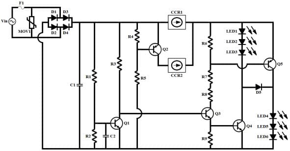 DN05052/D, 120 VAC, Low-Cost, Dimmable, Linear Parallel-to-Series with Switch-In CCR LED Lighting Design Circuit