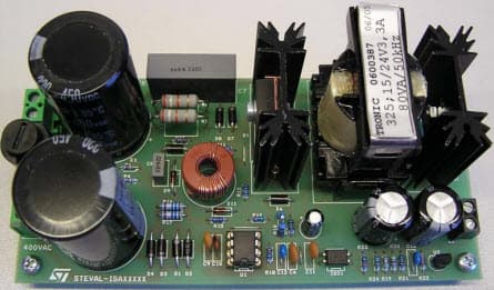 STEVAL-ISA019V2, 3-Phase 80W SMPS Demonstration Board Using Wide-Range Input Voltage based on the L6565 and ESBT STC04IE170HV