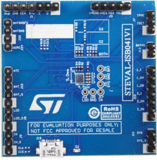 STEVAL-ISB041V1, Li-Ion/Li-Po Battery Power Management Evaluation Board based on STBC02