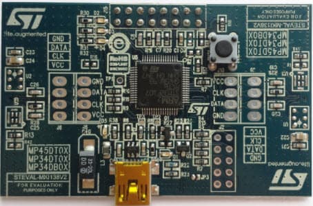 STEVAL-MKI138V2, STAudioHub USB Interface Board based on the MP34DB01 and STM32 MCU