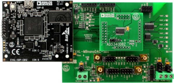 EVAL-AD5340DBZ, Evaluation Board for Evaluating the AD5340 12-Bit Single-Channel Voltage Output Digital-to-Analog Converter (DAC)