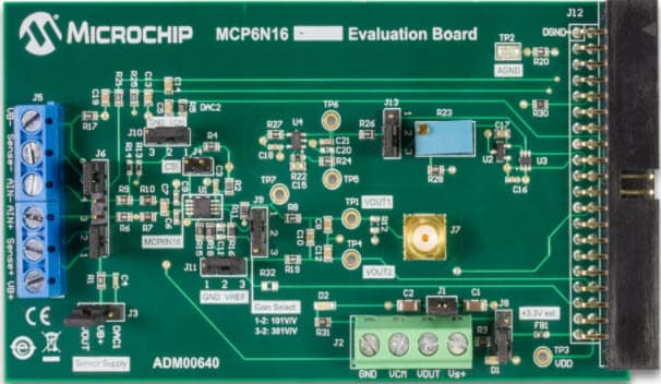 ADM00640, Evaluation Board based on MCP6N16 Instrumentation Amplifier