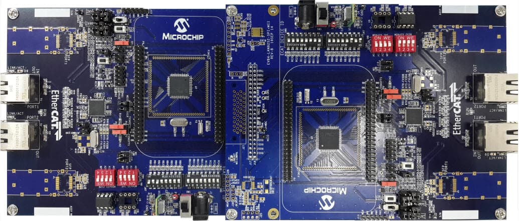 EVB-LAN9252-4PORT, Evaluation Kit in Expansion Mode based on LAN9252 4-Port EtherCAT Slave Controller