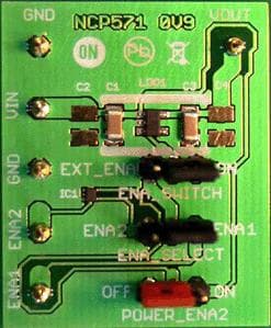 NCP571SN09T1GEVB, Evaluation Board for the NCP571, 0.9V DC to DC Single Output Power Supply