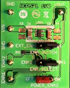 NCP571SN10T1GEVB, Evaluation Board for the NCP571, 1V DC to DC Single Output Power Supply