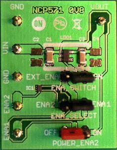 NCP571SN08T1GEVB, Evaluation Board for the NCP571, 0.8V DC to DC Single Output Power Supply