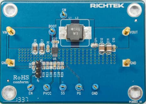 EVB_RT7231GQW, Evaluation Board based on RT7231GQW 4A Step-Down Regulator