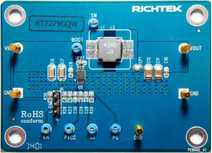 EVB_RT7279GQW, Evaluation Board based on RT7279GQW 2A Step-Down Regulator