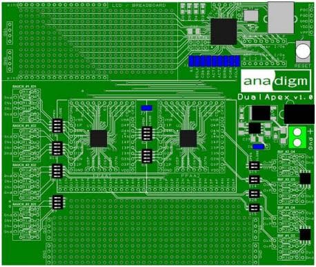 AN231K04-DUAL2, Dual Apex Development Board based on 32-bit PIC32 Microcontroller