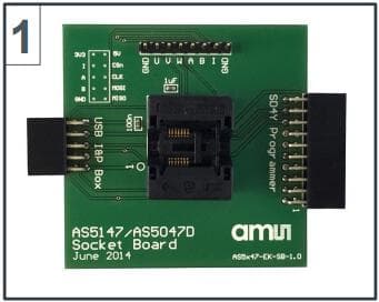 AS5x47-TS_EK_SB, AS5x47 Eval Kit Socket Board based on AS5047D/AS5147 Rotary Magnetic Position Sensor