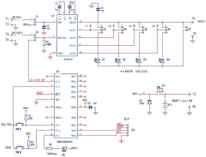 W-5614EVAL1, Evaluation Board for W-5614 1-Wire LED Driver