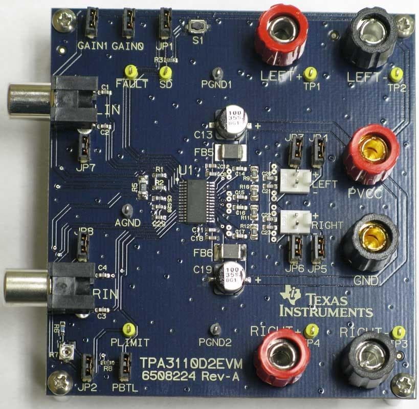 TPA3110D2 EVM Audio Amplifier Evaluation Board