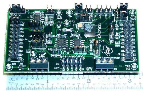 DAC7631EVM, Evaluation Board using DAC7631, Serial Input, 16-bit, voltage output Digital to Analog Converter