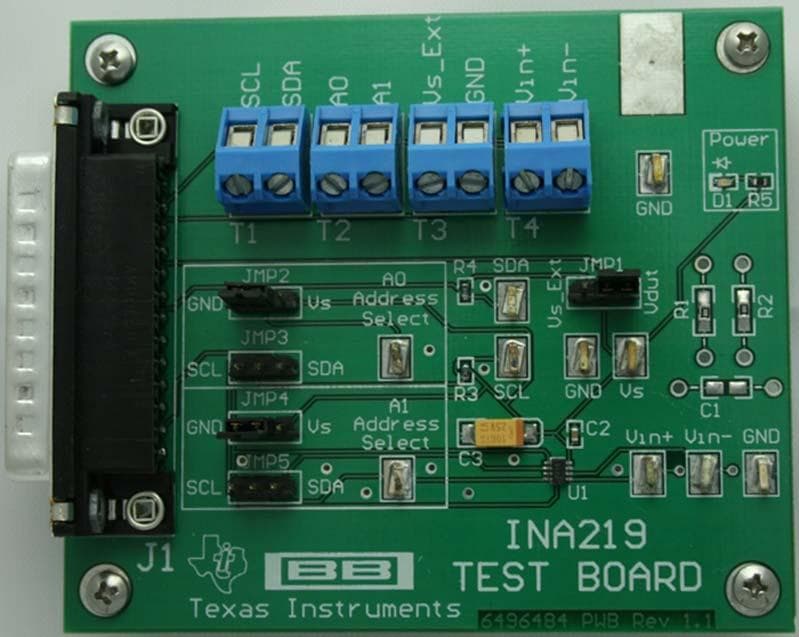 INA219EVM, Evaluation Module Using INA219 Current Shunt and Power Monitor