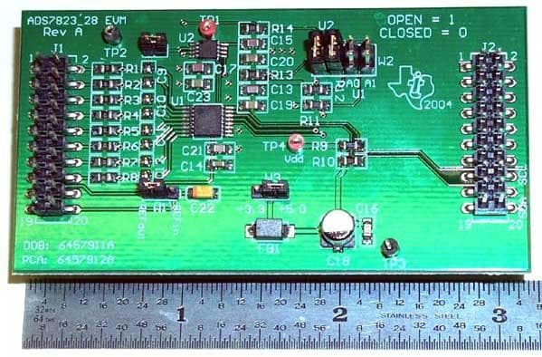 ADS7823-28EVM, 12-bit single/degree Celsius channel, inter-integrated circuit (I2C) serial interface analog-to-digital converter