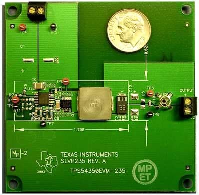 TPS54350EVM-235, 3-A, 4.5 to 20Vin DC/DC Converter with Adjustable Output Voltage