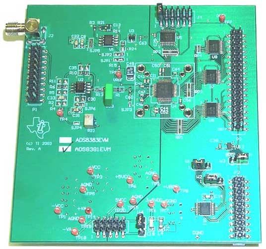 ADS8381EVM, Evaluation Board using ADS8381, 18-bit, 580-kHz, parallel interface Analog to Digital Converter