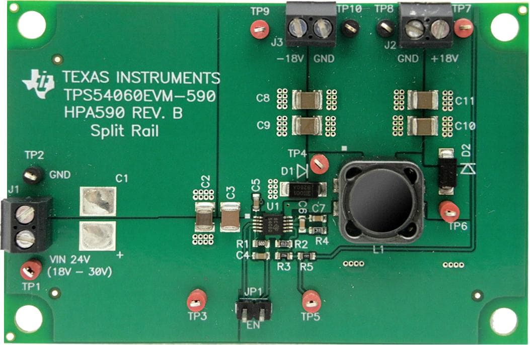 TPS54060EVM-590 100-mA, Split Rail SWIFT Regulator Evaluation Module