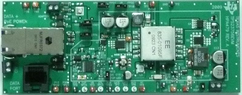 TPS23756EVM Evaluation Module for TPS23756 integrates a powered-device (PD) controller and power-supply controller