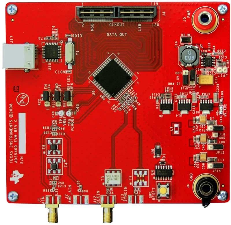 ADS5400EVM, Evaluation Kit for the ADS5400, 12 bit, 1000 MSPS Analog-to-Digital Converter