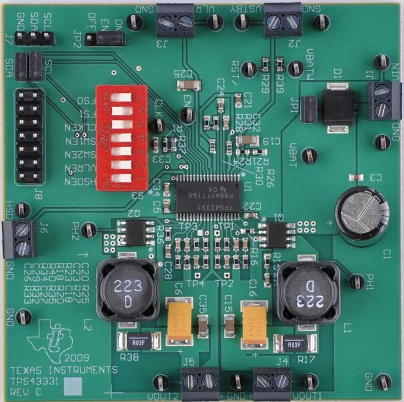 TPS43331EVM evaluation module for TPS43331 Switch Mode Power Supply Multiple-output voltage regulator