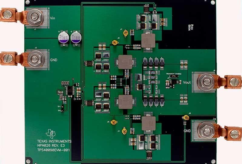 TPS40090EVM-001, Evaluation Module for TPS40090 Multi-Phase Buck Converter Steps-Down from 12-V to 1.5-V at 100 A