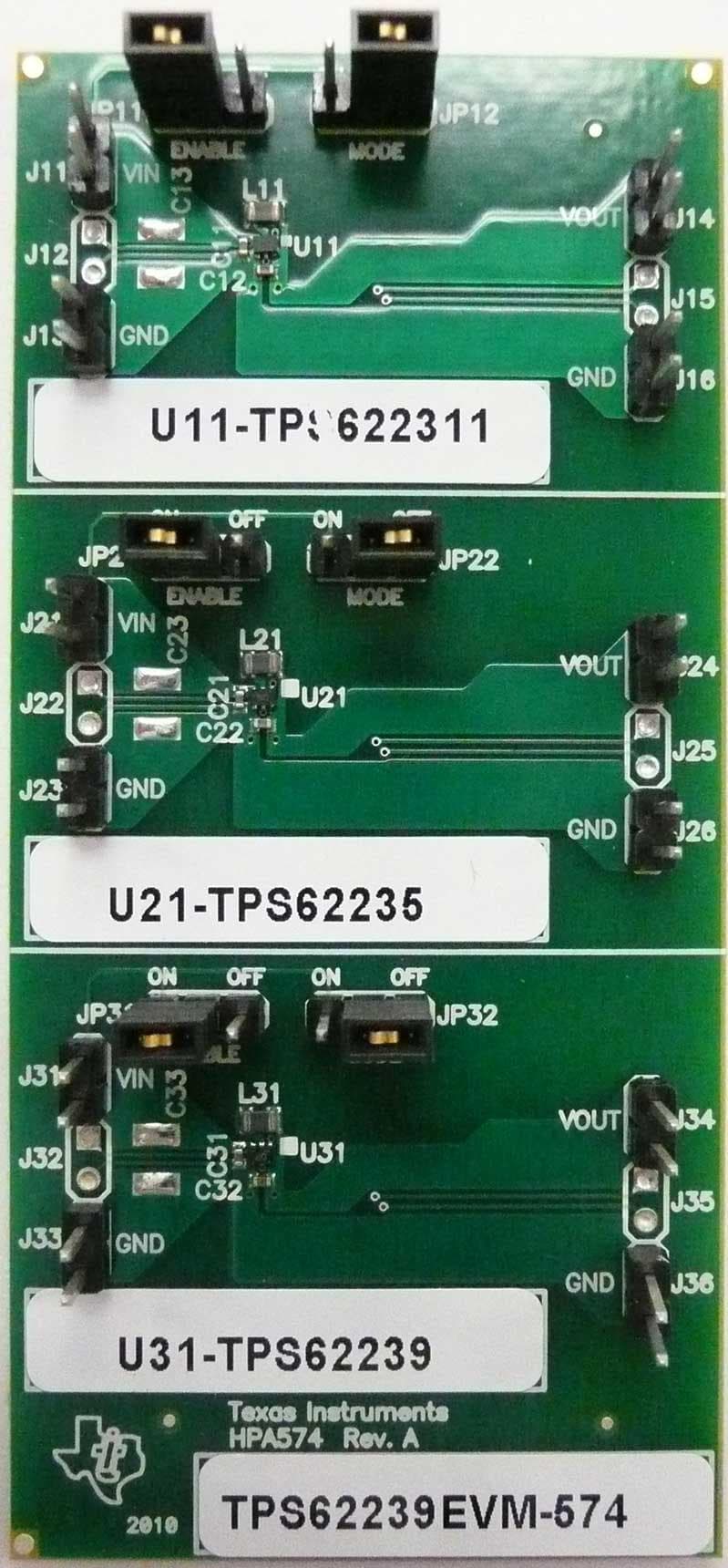 TPS62239EVM-574 evaluation module for TPS62239 3-MHz, synchronous step-down converter capable of supplying up to 500mA of output current