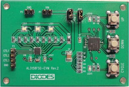 AL3158FSG-EVM Rev.2, Evaluation Module for AL3158 High Efficiency Charge Pump White LED Driver