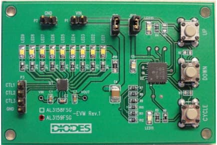 AL3159FSG-EVM Rev.1, Evaluation Module for AL3159 High Efficiency Charge Pump White LED Driver