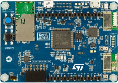 B-L475E-IOT01A2, STM32L4 Discovery Kit IoT node, low-power wireless, BLE, NFC, SubGHz, Wi-Fi